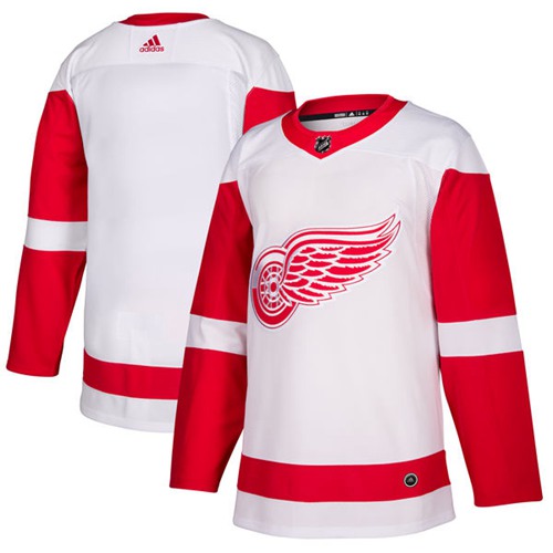 Adidas Men Detroit Red Wings Blank White Road Authentic Stitched NHL Jersey